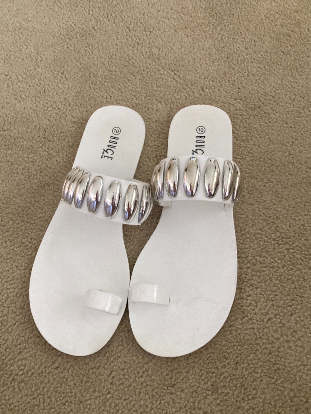 Rouge Helium White Jelly Sandals size 10